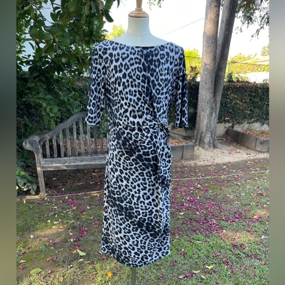 PINK TARTAN Animal Print Bodycon Dress - size XS
